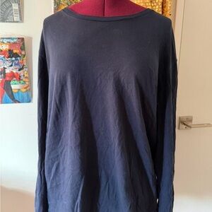 Men's Navy Blue 100% cotton Long Sleeve Shirt